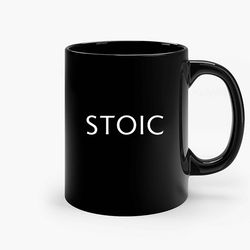 stoicism black ceramic mug, funny gift mug, gift for her, gift for him