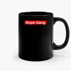 rope gang red box logo ceramic mug, funny coffee mug, birthday gift mug