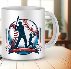 baseball fathers day mug, father and son to dad gift, baseball dad mug, dad mug for father day