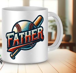 baseball fathers day mug, father mug, baseball father gift mug, wrap designs father day coffee mug
