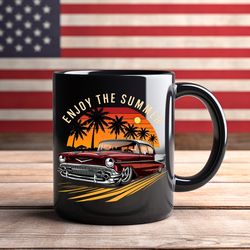 classic car mug, summer cruising mug, enjoy the summer mug, vintage car mug, retro car mug, vintage car lover mug, summe