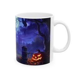 halloween mug, haunted mug, scary mug, cool mug, trending graphics, coffee mug, 15oz mug, gift for him, gift for her