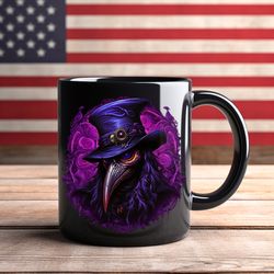 plague doctor mug, cool mug, coffee mug, black mug, 15oz, tea mug, hot chocolate mug, gift for him, gift for her