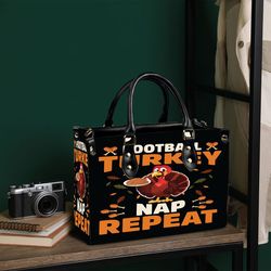 football turkey nap repeat small handbag