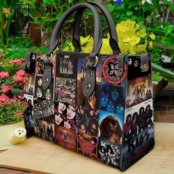 kiss band leather handbag gift for women