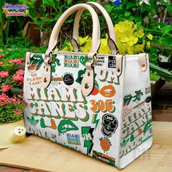 stylish miami hurricanes womens leather handbag perfect gift for womens day