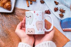 teeth mug, teeth lover mug, teeth coffee mug, dentist mug, dental assistant gift, dental hygienist mug, orthodontist mug