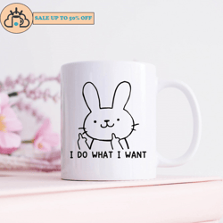 i do what i want funny rabbit mug