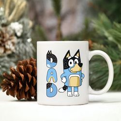 bluey chilli cool dad mug,bandit dad coffee cup, chilli heeler mug, gift for lovers