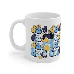 bluey chilli cool dad mug,bandit dad coffee cup, chilli heeler mug