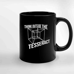 think outside the tesseract box novelty ceramic mug, funny coffee mug, custom coffee mug