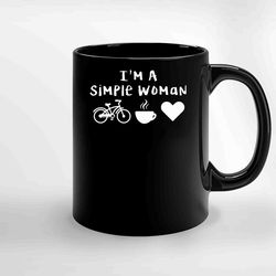 simple woman funny cycling black ceramic mug, funny gift mug, gift for her, gift for him