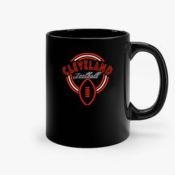 neon sign cleveland football ceramic mug, funny coffee mug, gift mug