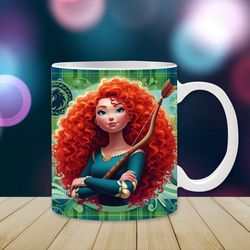 merida mug wrap, 11oz & 15oz mug template, brave mug sublimation design, mug wrap template