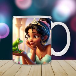 princess tiana mug wrap, 11oz & 15oz mug template, princess mug sublimation design, mug wrap template