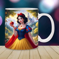 snow white mug wrap, 11oz & 15oz mug template, snow white mug sublimation design, mug wrap