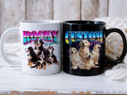 dog lover mug, retro picture dog mug, dog photo mug, collage pet picture 90s bootleg mug, 90s retro coffee mug,