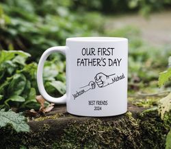 our first fathers day mug, personalized name dad mug, first time dad gifts, first fathers day gifts from baby