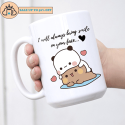 panda bear hug bubu dudu i will bring smile on your face coffee mug