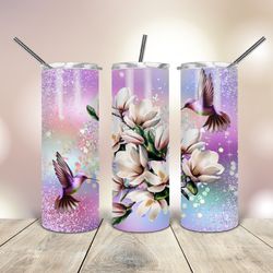 20 oz tumbler  hummingbirds glitter, gift for lover, gift for her