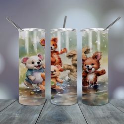 characters from the childrens world in the rain tumbler  20 oz, gift for lover, gift for her