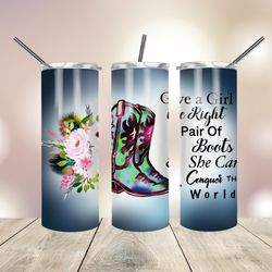 cowboy boots 20 oz skinny tumbler , gift for lover, gift for her