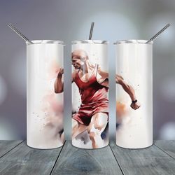 modern sporty man tumbler watercolor 20 oz, gift for lover, gift for her