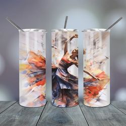 watercolor ballerina painting tumbler 20 oz, gift for lover, gift for her