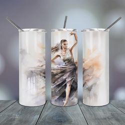 watercolor ballerina tumbler  20 oz, gift for lover, gift for her