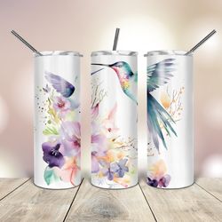 watercolor hummingbird  tumbler  20 oz, gift for lover, gift for her