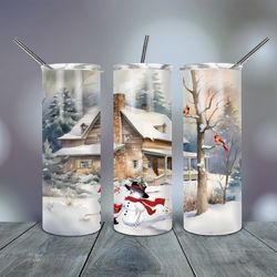 winter landscape tumbler 20 oz, gift for lover, gift for her