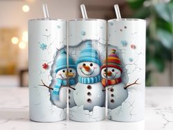 3d snowman tumbler, 20 oz skinny tumbler, gift for lover, gift for her