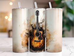 acoustic guitar tumbler, 20 oz skinny tumbler, gift for lover, gift for her