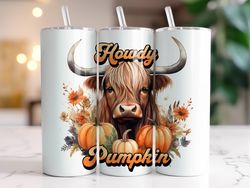 fall highland cow tumbler, 20 oz skinny tumbler, gift for lover, gift for her