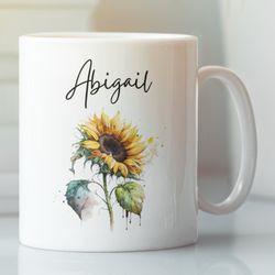 sunflower mug, sunflower gift, mug gift