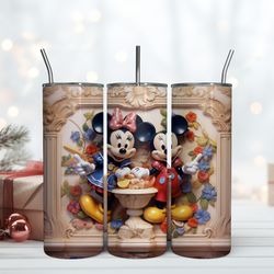 3d mickey mouse and minnie mouse tumbler, birthday gift mug, skinny tumbler, gift for kids