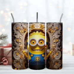 3D Funny Minions Tumbler, Birthday Gift Mug, Skinny Tumbler, Gift For Kids