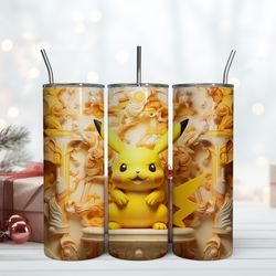 little pikachu tumbler, birthday gift mug, skinny tumbler, gift for kids