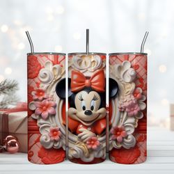 cartoon blue minnie mouse tumbler minnie mouse skinny 20oz, birthday gift mug, skinny tumbler, gift for kids