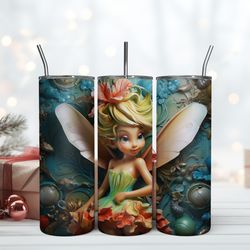 3d tinker bell tumbler 20oz, birthday gift mug, skinny tumbler, gift for kids