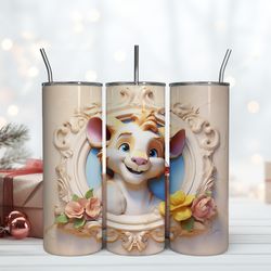 3d baby simba the lion king tumbler, birthday gift mug, skinny tumbler, gift for kids