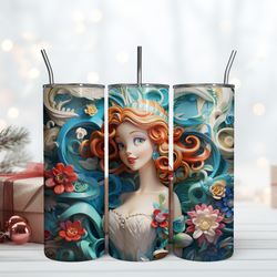 3d vintage beauty queen tumbler 20oz, birthday gift mug, skinny tumbler, gift for kids