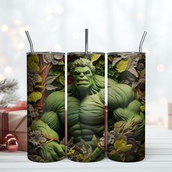 hulk monster green tumbler 20oz hulk marvel tumbler, birthday gift mug, skinny tumbler, gift for kids, gift for lover