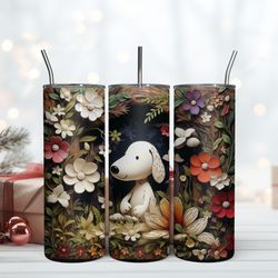 snoopy in the forest tumbler 20oz snoopy cartoon 20oz, birthday gift mug, skinny tumbler, gift for kids, gift for lover