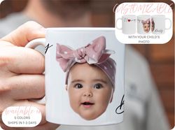 custom photo coffee mug, i love my daddy mug, personalized coffee mug, for dad or grandpa, kids photo on mug