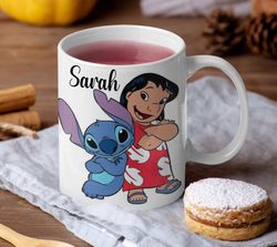 stitch mug, lilo stitch mug, tasse stitch with prenom childrens mug, childrens mug, stitch and lilo mug gift for kids