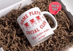 Home Plate Social Club Mug, Baseball Mug, Funny Softball Bug Baseball Mom Mug, Baseball 11oz & 15oz Gift