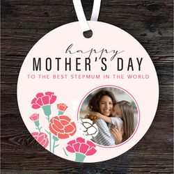 best stepmum carnation flowers photo mothers day gift personalised ornament