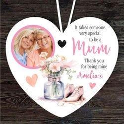 gift for mum flowers shoes photo heart personalised ornament