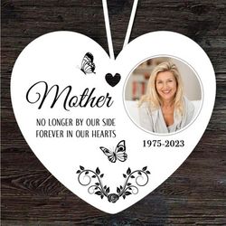 mother memorial keepsake gift photo heart personalised ornament